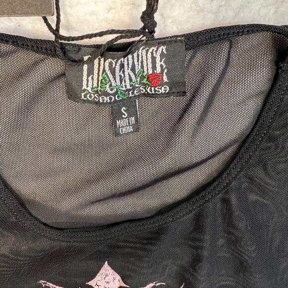 Lip Service Womens Small Gothic Mesh Sheer Top Steampunk Y2K Punk Grunge TAGS - Picture 5 of 7